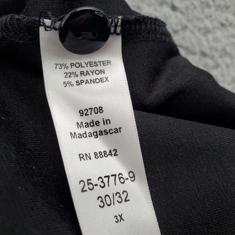 Soft Focus Pants Trousers Womens Plus Size 3X 30/32 Black Straight Leg - Picture 6 of 8